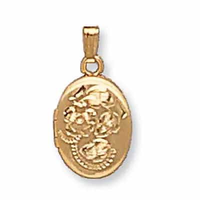 LOO-834: OVAL SHAPED LOCKET WITH ROSE DESIGN