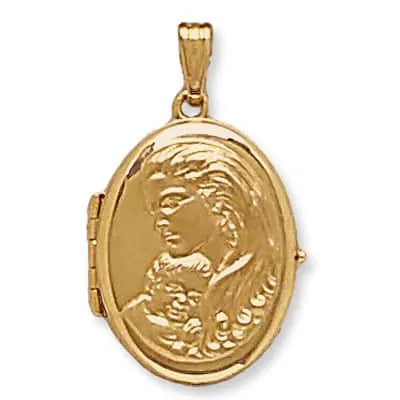 LOO-861: OVAL SHAPED LOCKET WITH PROFILE DESIGN