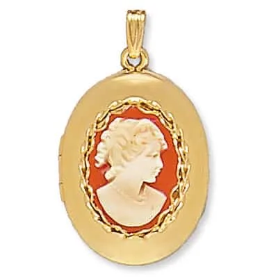 LOO-894: OVAL LOCKET CORNELIAN STONE