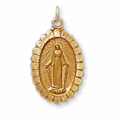 OM-11: SCALLOPED MIRACULOUS OVAL MEDAL