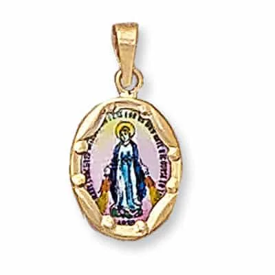 OM-16: ENAMELED MIRACULOUS OVAL MEDAL