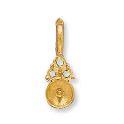 PD-333: CAST 3 STONE PEARL DROP PENDANT