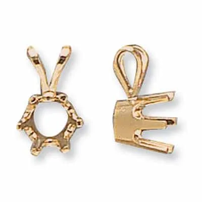PE-26: ROUND 6 PRONG DIE-STRUCK PENDANT