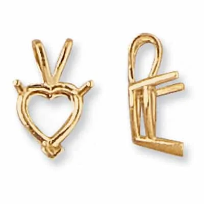 PE-65: CAST V-PRONG HEART SHAPED WIRE SETTING PENDANT