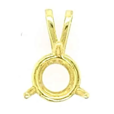 PE-7: ROUND 3-PRONG CAST WIRE PENDANT