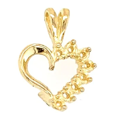 PE-70/8: CAST HEART SHAPED PENDANT FOR 8 STONES