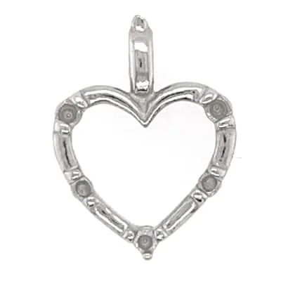 PE-70/9: CAST HEART SHAPED PENDANT FOR 5 STONES