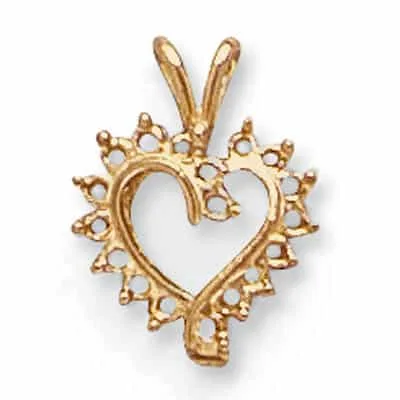 PE-73: CAST HEART SHAPED PENDANT FOR STONES