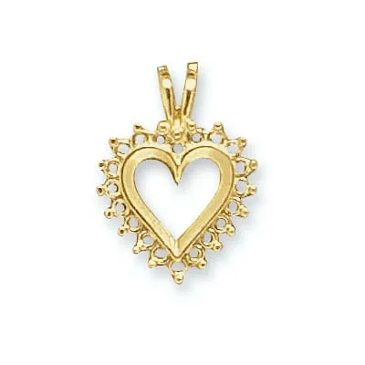 PE-74: CAST HEART SHAPED PENDANT FOR STONES