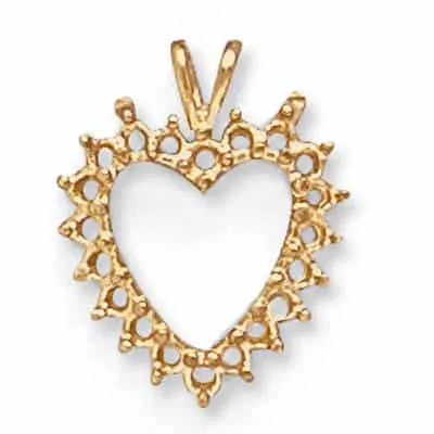 PE-75: CAST HEART SHAPED PENDANT FOR 20 STONES