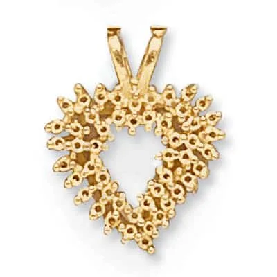 PE-77: CAST HEART PENDANT FOR STONES