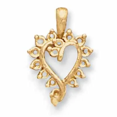 PE-78: CAST HEART PENDANT FOR STONES