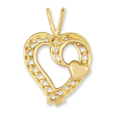PE-79: CAST HEART SHAPED PENDANT