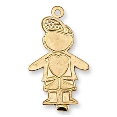 PE-8198: CAST BOY W/ HEART SUIT & CAP PENDANT