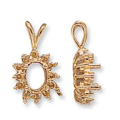 PE-85: CAST OVAL CLUSTER PENDANT