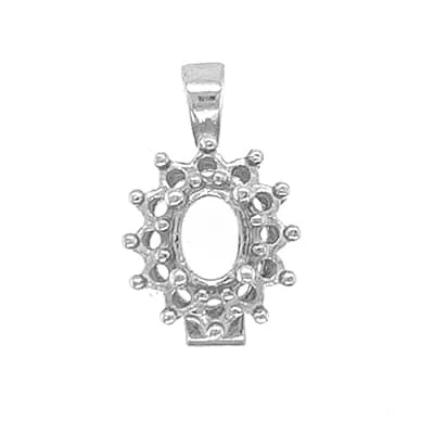 PE-86: CAST HALO Oval Cluster Pendant