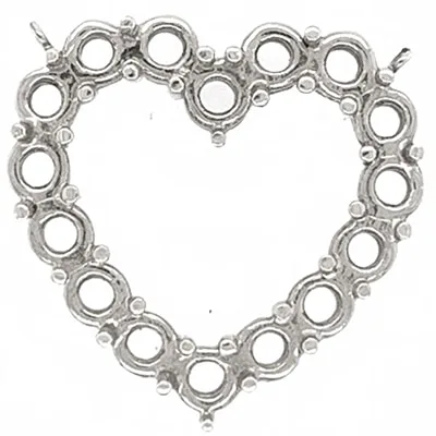PE-8696: HEART PENDANT FOR 18 STONES