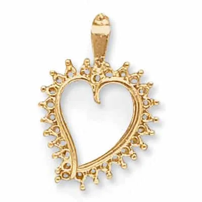PE-9082: CAST HEART SHAPED PENDANT