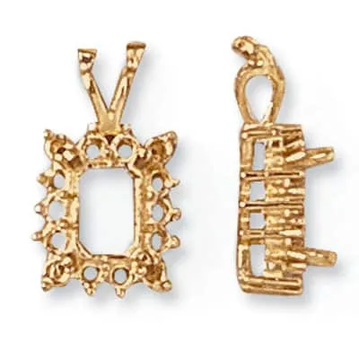 PE-96: CAST EMERALD CUT CLUSTER PENDANT