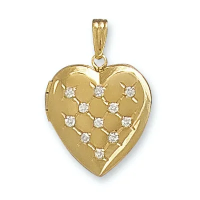 LOH-918-919: HEART SHAPED LOCKET WITH DIAMONDS