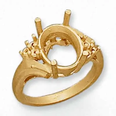 RM-1201: CAST OVAL RING FOR SIDE STONES