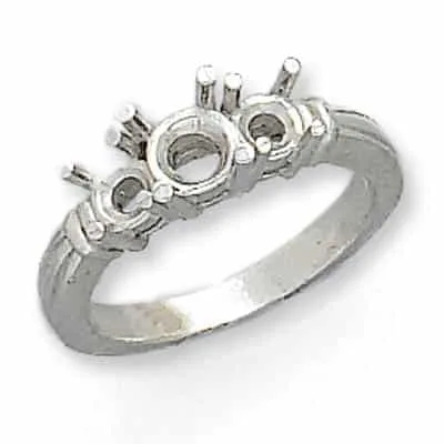RM-1361: CAST 3 ROUND STONE RING W/ FANCY SHANK