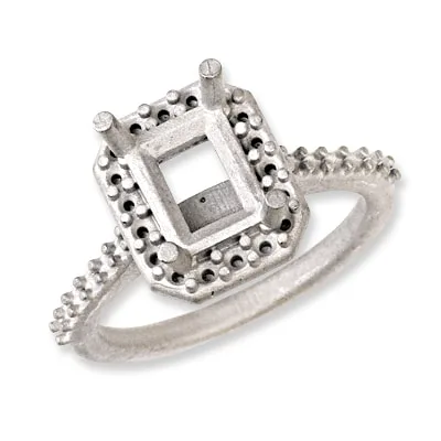 RM-1496: CAST EMERALD CUT ENGAGEMENT RING