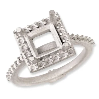 RM-1667: CAST PRINCESS CUT ENGAGEMENT RING