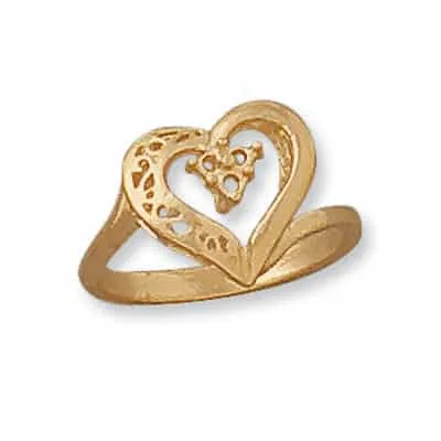 RM-247/5: CAST HEART RING FOR 3 STONES