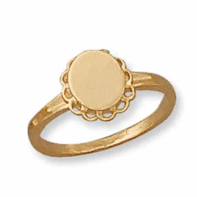RM-260/1: CAST OVAL FLOWER SIGNET RING