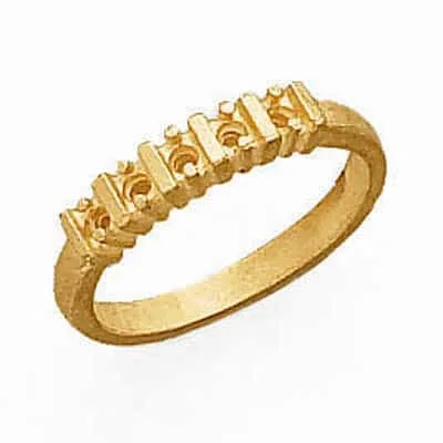 RM-48: CAST RING 5 STONE PRONG CHANNEL W/ BAR