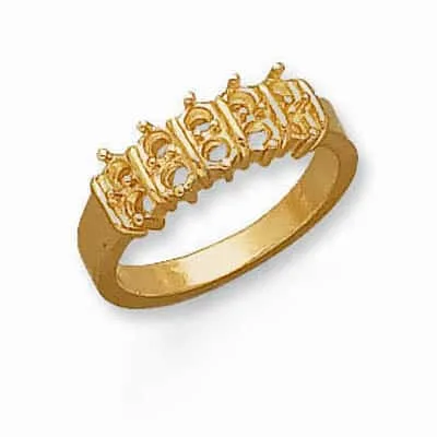 RM-56: 5 STONE DOUBLE ROW CAST RING
