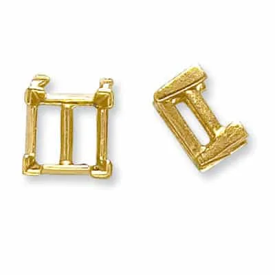 S-156B: SQUARE SHAPED V-PRONG CAST SETTING W/ BAR