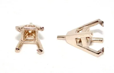 S-167H: 4-FLAT PRONG HEAVY SQUARE CAST SETTING WITH PEG