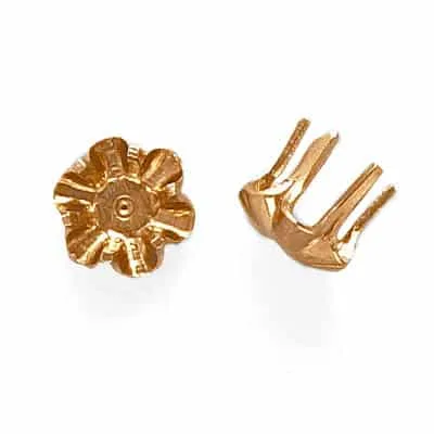 S-52C: 6-PRONG ROUND BUTTERCUP CLOSED BACK DIE-STRUCK SETTING
