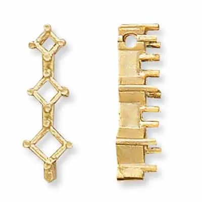 SL-356: 3 STONE CAST SQUARE SLIDE