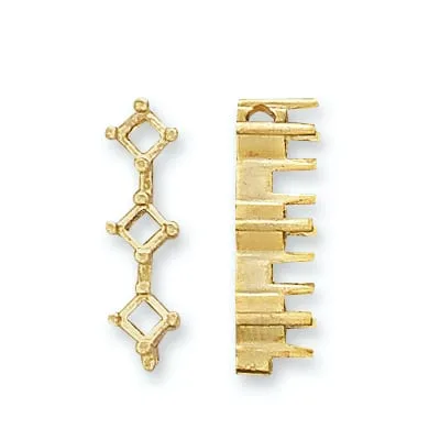 SL-357: 3 STONE CAST SQUARE SLIDE