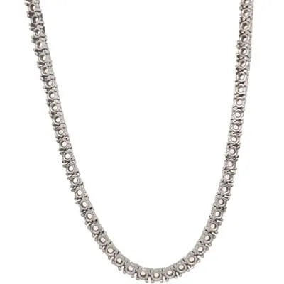 TN-NE5: 4-PRONG HEAVYWEIGHT TENNIS NECKLACE WITH V LOCK