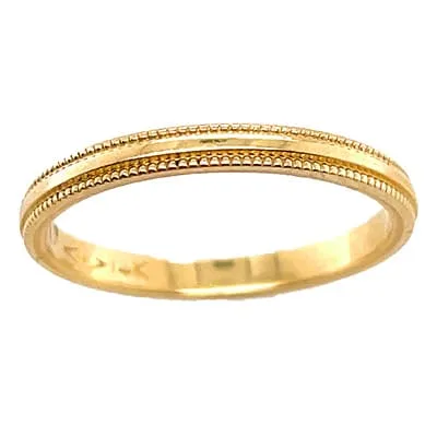 WB-30CF: HALF-ROUND MILLGRAIN COMFORT FIT WEDDING BAND