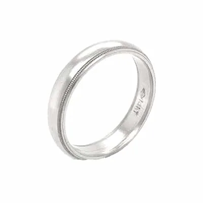 WBCFMP: HALF-ROUND COMFORT FIT POLISHED MILLGRAIN WEDDING BAND